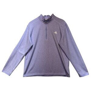 Adidas Men Train Essentials Training 1/4 Zip Tee Long Sleeve Sz L Blue 3-Stripes